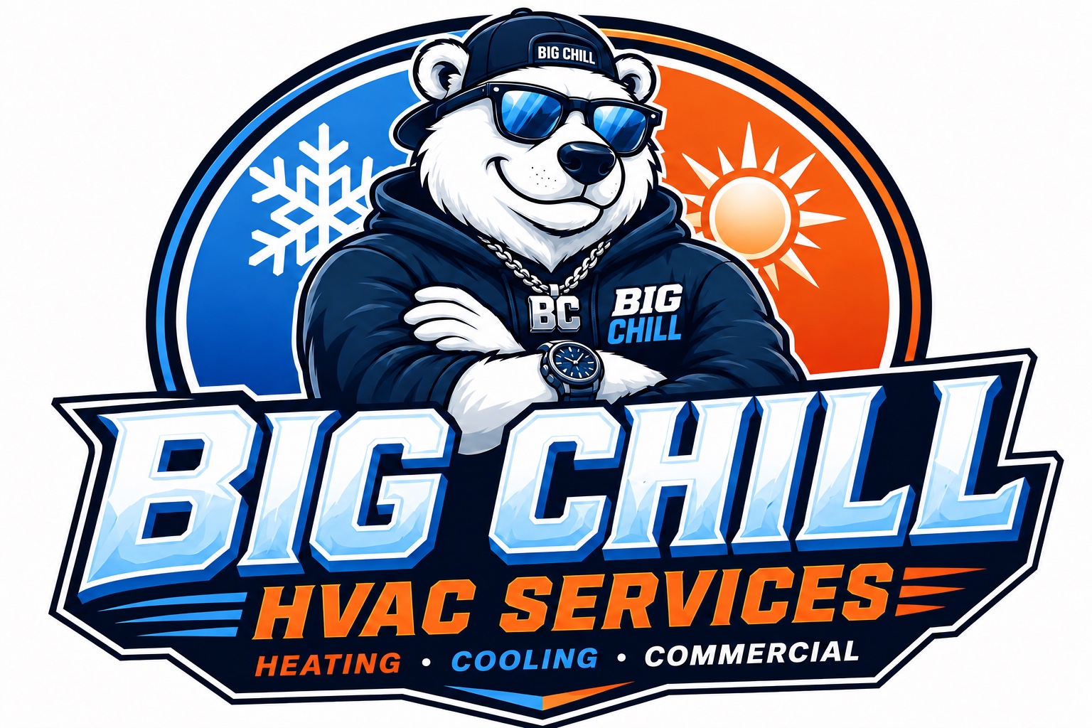 Big Chill HVAC Services bear mascot